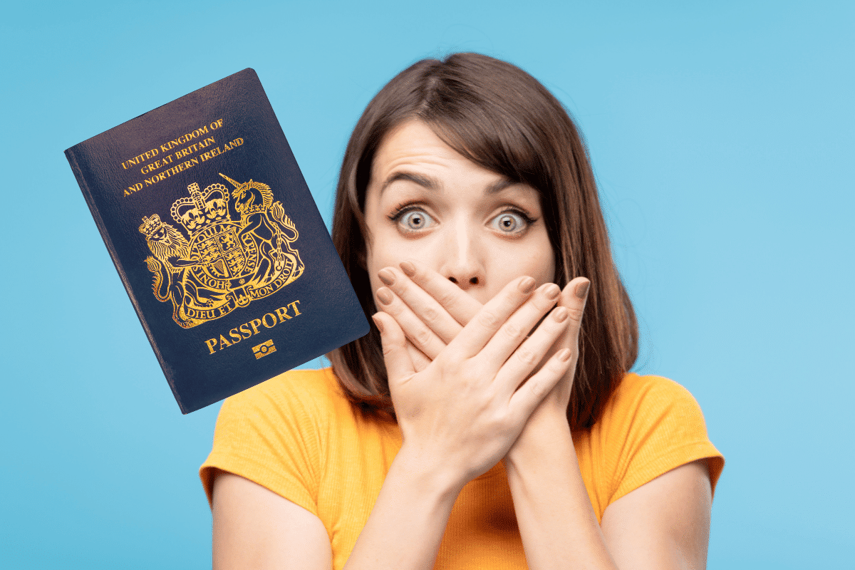 woman upset because British Passport stolen